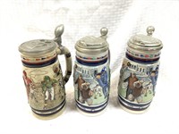 Set of 3 Sports Related Avon Beer Steins
