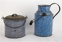 TWO PIECES OF ENAMEL WARE