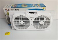 Comfort Zone Portable Twin Window Fan