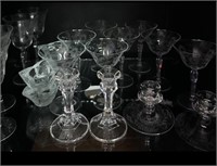 12 Etched Crystal  Stemware w’ Etched Candle