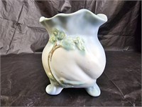 Weller Pottery Scenic Scalloped Rim Footed Vase