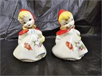 1940s Hull Pottery Little Red Riding Hood Shakers