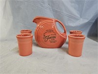 Homer Laughlin Fiesta Disc Pitcher & 4 Cups