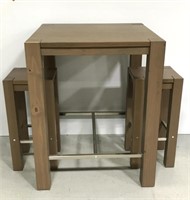 High top bar table with two stools