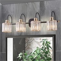 ExBrite 4-Light Bathroom Light Fixtures, Crystal