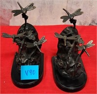 11 - PAIR OF DRAGONFLY BOOKENDS (V90)