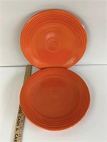 (2) Orange 12" Fiesta Plates
