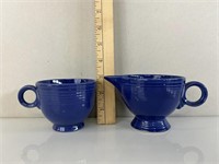 Dark Blue Fiesta Creamer & Tea Cup