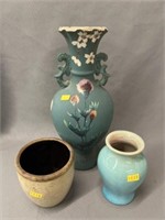 Vases with Stoneware Storage Crock