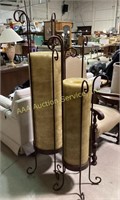 Large Candles with Metal Rod Stand Holders (2)