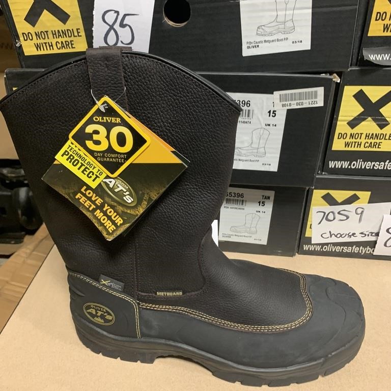 OLIVER Saftey Boots SIZE 15 Caustic MetGuard | Live and Online Auctions ...