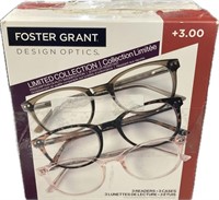 2-Packs Of 3 Foster Grant Design Optics +3.00 ^