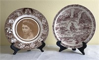 Collectible Brown Transfer Ware Plates