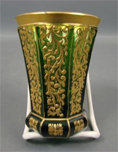 Early Bohemian Gold Gilt Decorated Tumbler