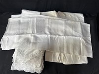 Group of white table linens