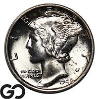 1940 Mercury Dime, Full Bands, Gem BU FB