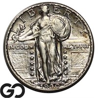 1930 Standing Liberty Quarter, AU+ Details