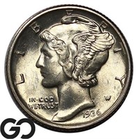 1936 Mercury Dime, Blast White Gem BU++