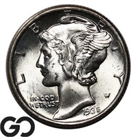 1935 Mercury Dime, Blast White Gem BU Blazer