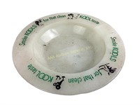 Kool Cigarettes advertising ashtray, milk glass