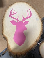 Large Wooden Tree Bark Deer Decor NEW