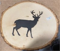 Large Wooden Tree Bark Deer Decor # 2 NEW