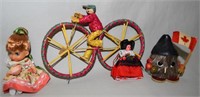 Vintage Dolls: Mexico Bicycle, Canada Troll +