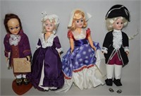 (4) Vtg Carlson Dolls: George & Martha Washington