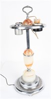 ART DECO CHROME & MARBLE CIGARETTE STAND