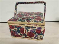 Vtg Sewing Basket W/ contents