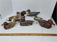 Hand painted wood duck decoys and ceramic