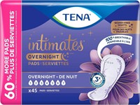 Tena Incontinence Pads  Overnight  45 Count (x3) 1