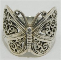 Sterling Silver Butterfly Ring - Size 9