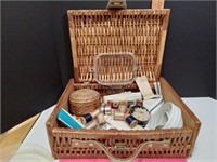 Sewing Basket w Content