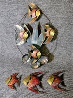 3 pc Hanging Metal Fish Art