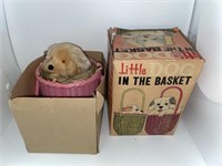 Vintage Little Dog In The Basket