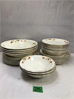 Vintage Hall’s Autumn Leaf Bowls and Plates