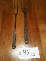 Antique Long Handle Iron Cooking Forks