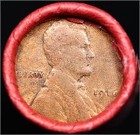 Mixed small cents 1c orig shotgun roll, 1916-p Lin