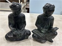 1960s Austin Productions Chalkware Bookends