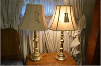 Lot of 2 Brass Lamps with Shades