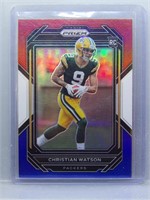 Christian Watson 2022 Prizm Red White Blue Rookie