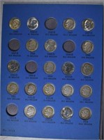 43 DIFF SILVER ROOSEVELT DIME + 25 CLAD IN FOLDER