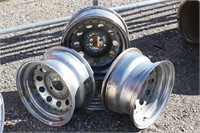 Set of (4) Chrome 15x8 Trailer Wheels