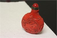Red Glass Dragon Snuff Bottle