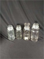 4 Vintage Planters Peanut Glass Jars