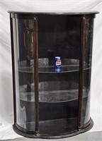 48" Tall Display Cabinet w Curved Glass & Shelves