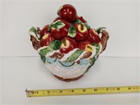 Vintage Majolica Ceramic Apple Basket