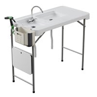 ERGMASTER Portable Fish Cleaning Table with Double