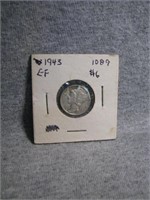 1943 Mercury silver dime